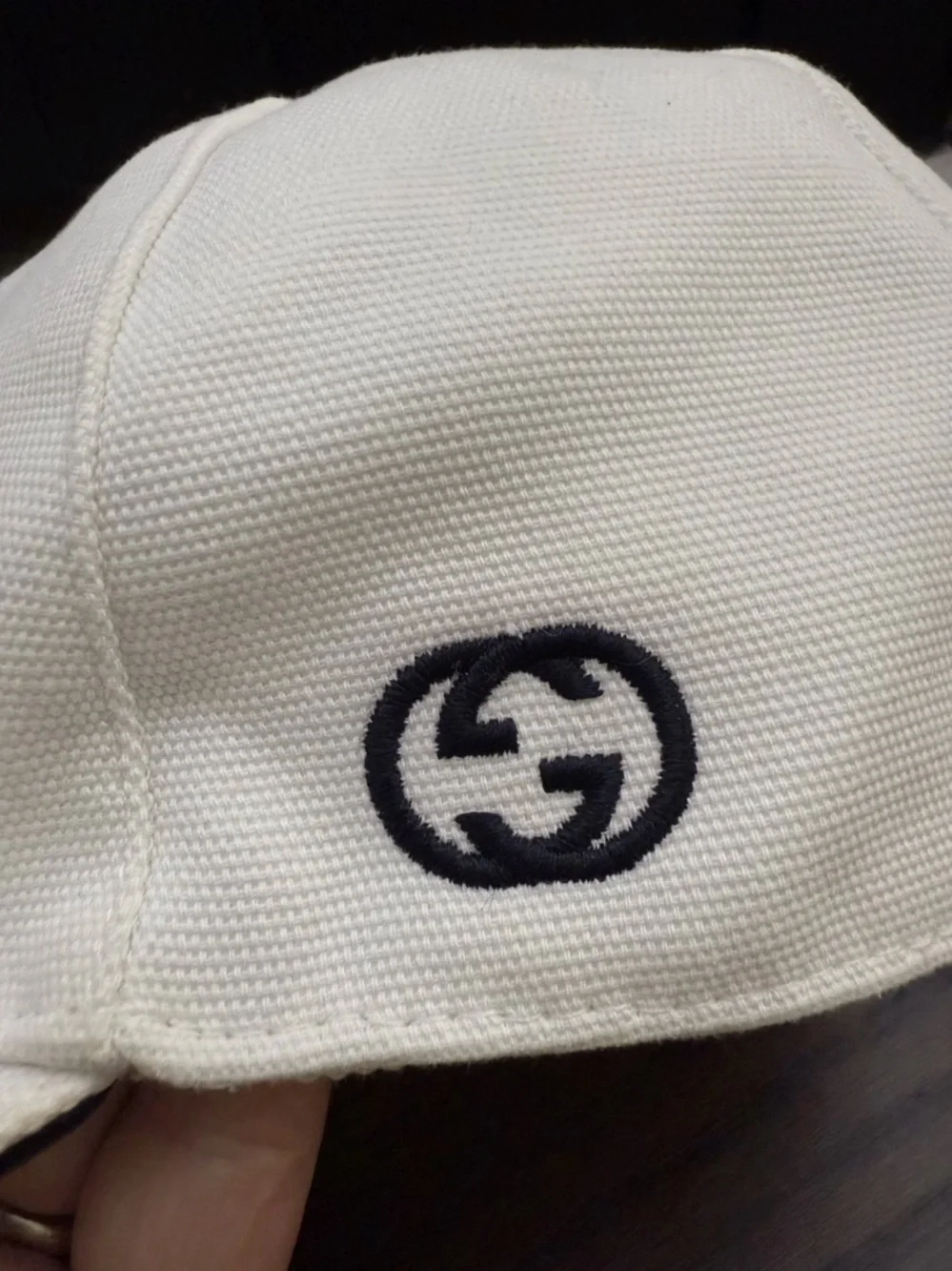 Gucci Cloth white baseball Italy Cap Hat L 59cm $550